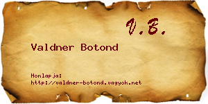 Valdner Botond névjegykártya